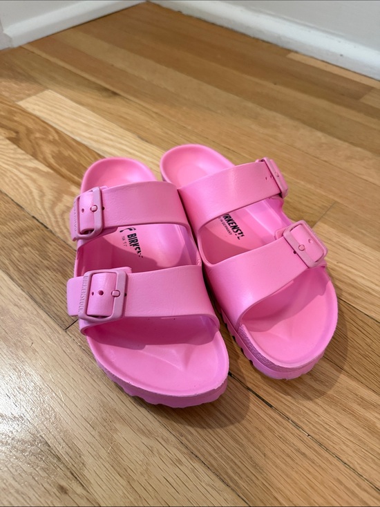 Birkenstock Shoes - Birkenstock Pink Double-Buckle EVA Slides